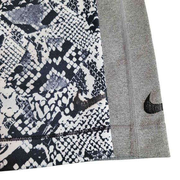 2 Pairs Women's M Nike Capri Leggings Mid Rise Gray Snakeskin workout running - Picture 3 of 4